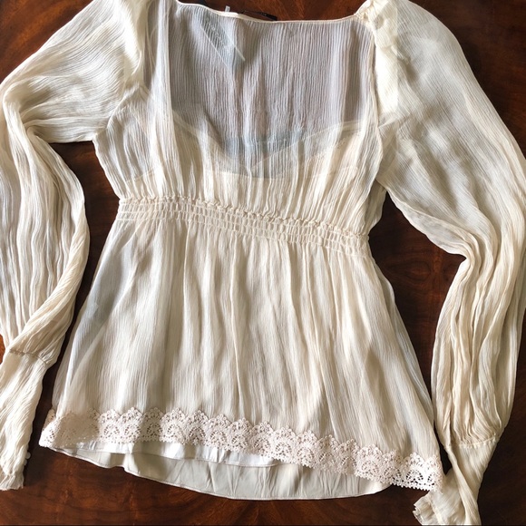 Elie Tahari Sheer Silk Blouse and Camisole - Picture 5 of 5